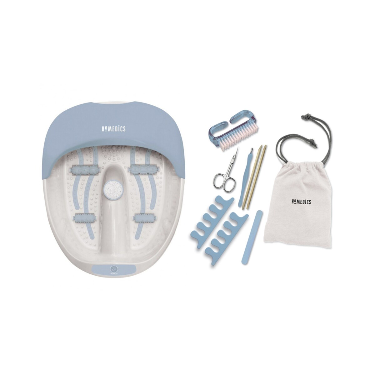 Spa de lujo para pies HoMedics con hidromasaje + kit de uñas - Blanco 