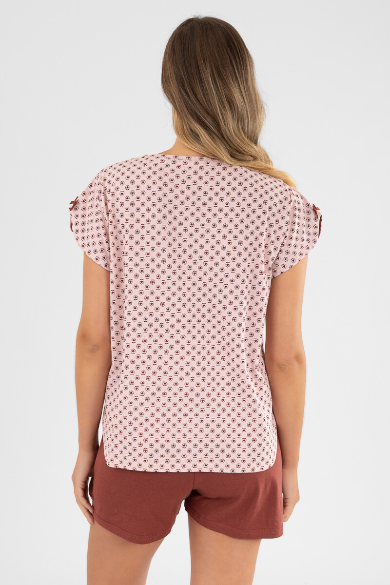 Pijama floral Rosa antique