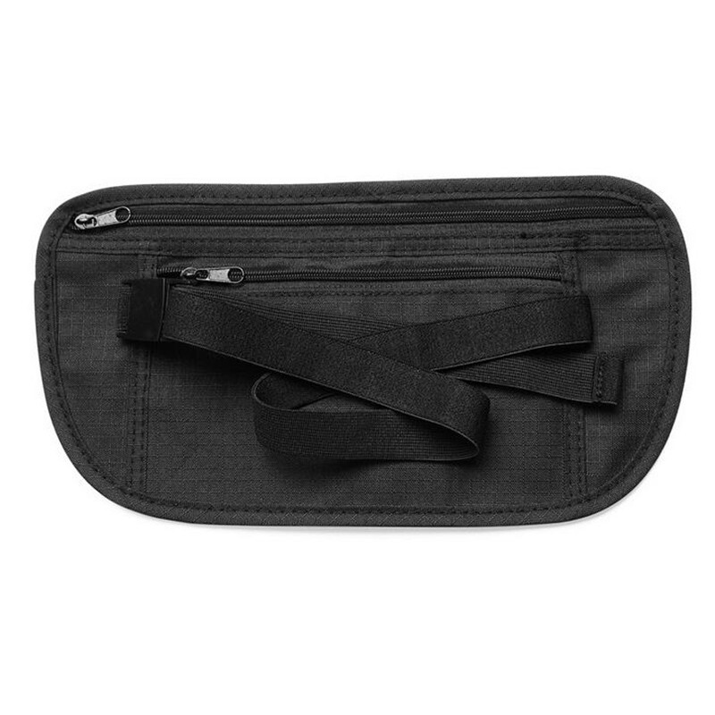 Riñonera De Viaje Invisible Estuche Seguridad Oculto Color negro