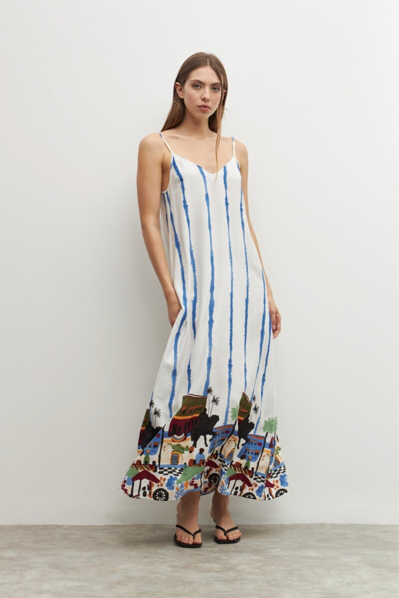 Maxi vestido estampado multicolor
