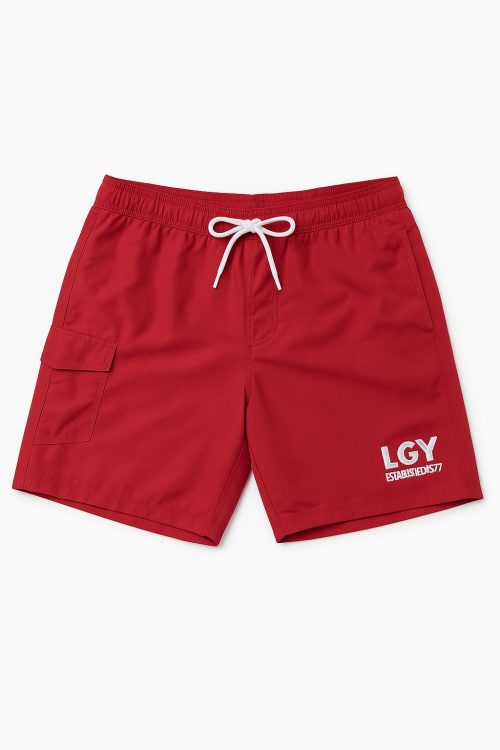 BERMUDA DE BAÑO LISA Rojo