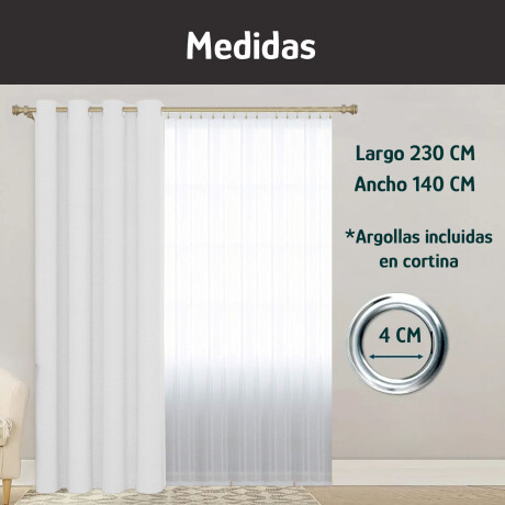 Set x2 Cortina Blackout 140x230 Cm Living Dormitorio Gris Niebla