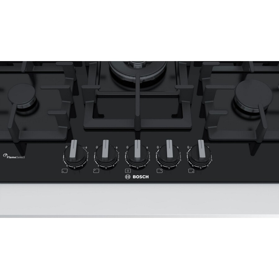 Anafe a gas Bosch Vidrio 75cm PPQ7A6B90 Anafe a gas Bosch Vidrio 75cm PPQ7A6B90