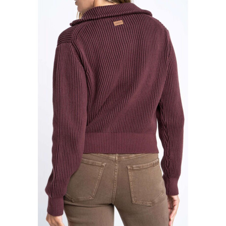 Campera Tejida Algodon Burdeos