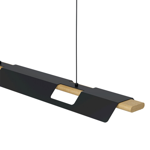 Lámpara colgante LED largo acero/madera 27W ERMUA EG0868