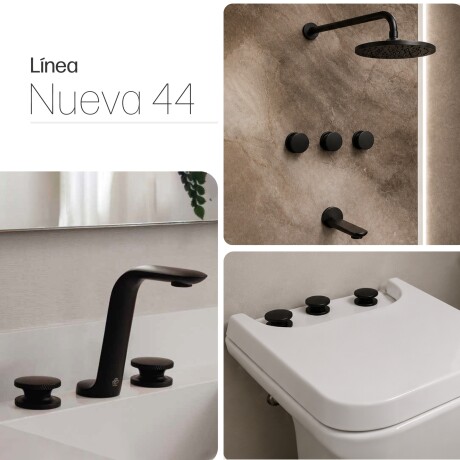 JUEGO DE GRIFERIA BIMANDO MATE NEGRO PARA BAÑO LINEA N44 NEGRO