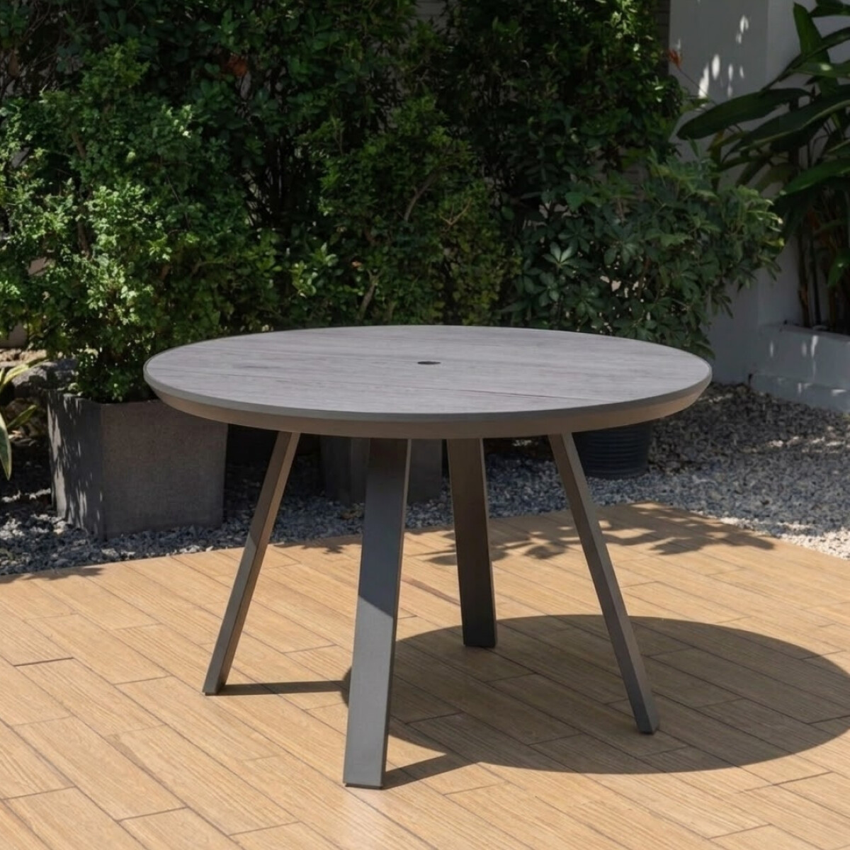 Mesa redonda de Patio Diámetro 119cm - Urbanite - Gris 