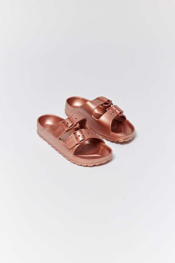 Sandalia de goma Rosa Metalizado