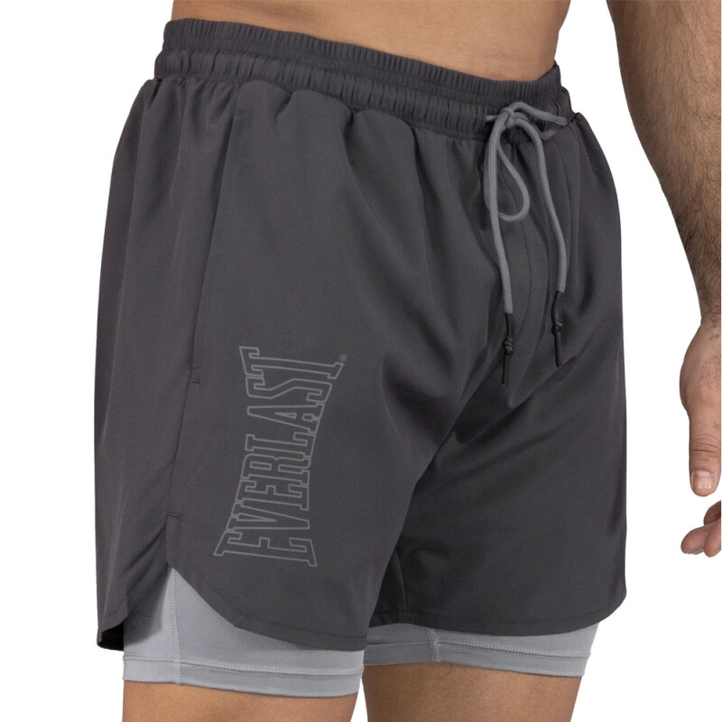SHORT 2IN1 MEN POLY/SPX EVERLAST SLAM IV CH M6 CHARCOAL