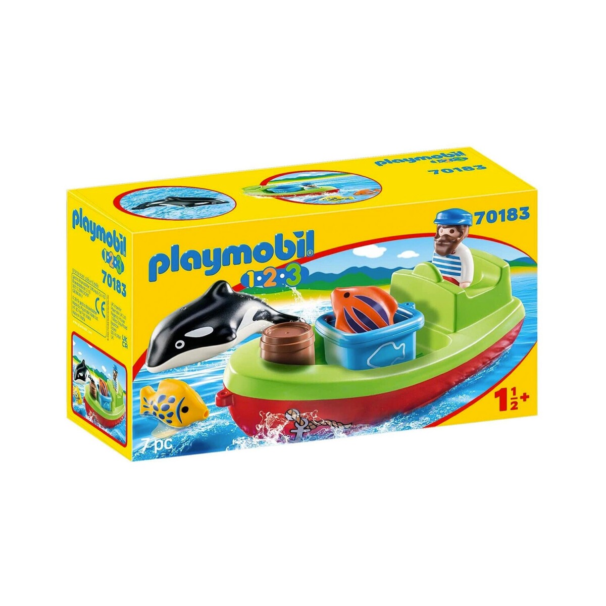 Playmobil 1.2.3 pescador con bote 