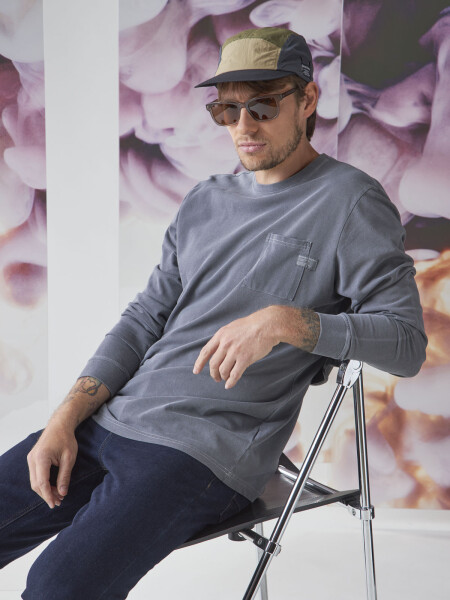 T-SHIRT TAZ PIQUE L/S CARBON