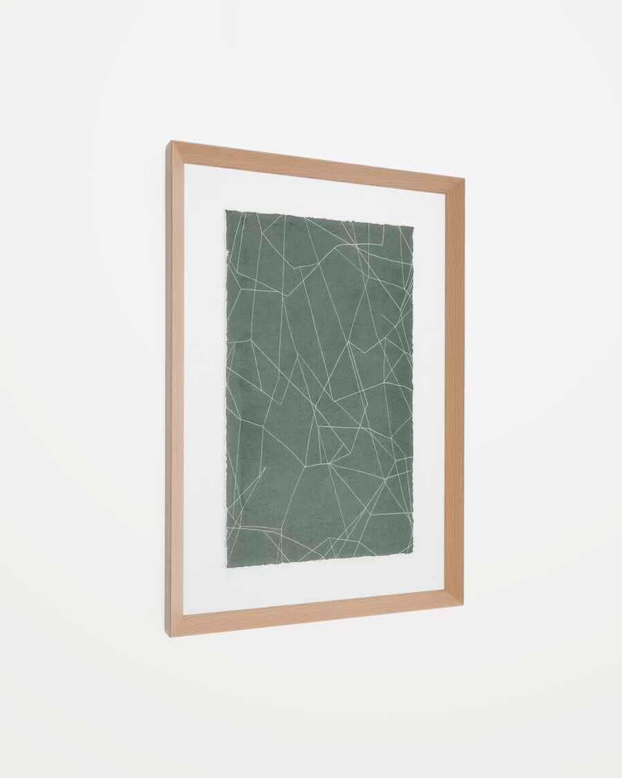 Cuadro abstracto Durkan de papel reciclado verde 100 x 70 cm Cuadro abstracto Durkan de papel reciclado verde 100 x 70 cm