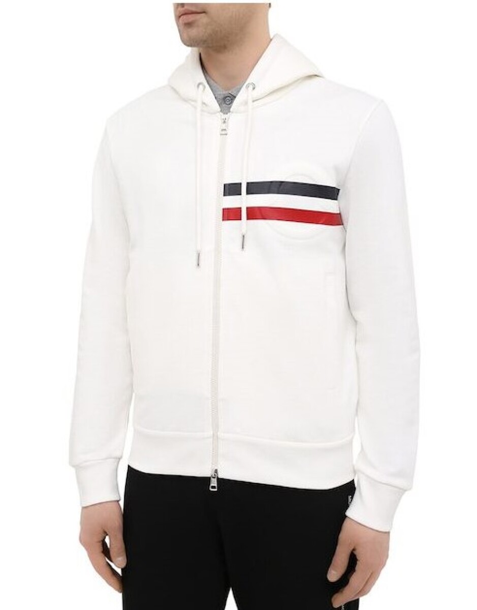 Moncler -Campera de algodón con bolsillos - Blanco 