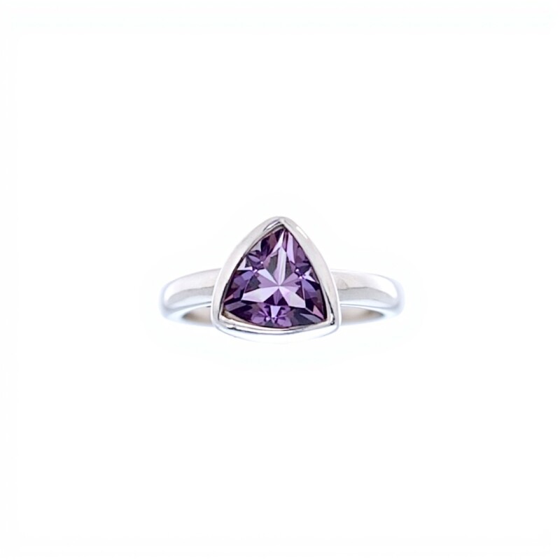 Anillo Triángulo-Plata 925-Con Amatista-AN4612 conpiedra