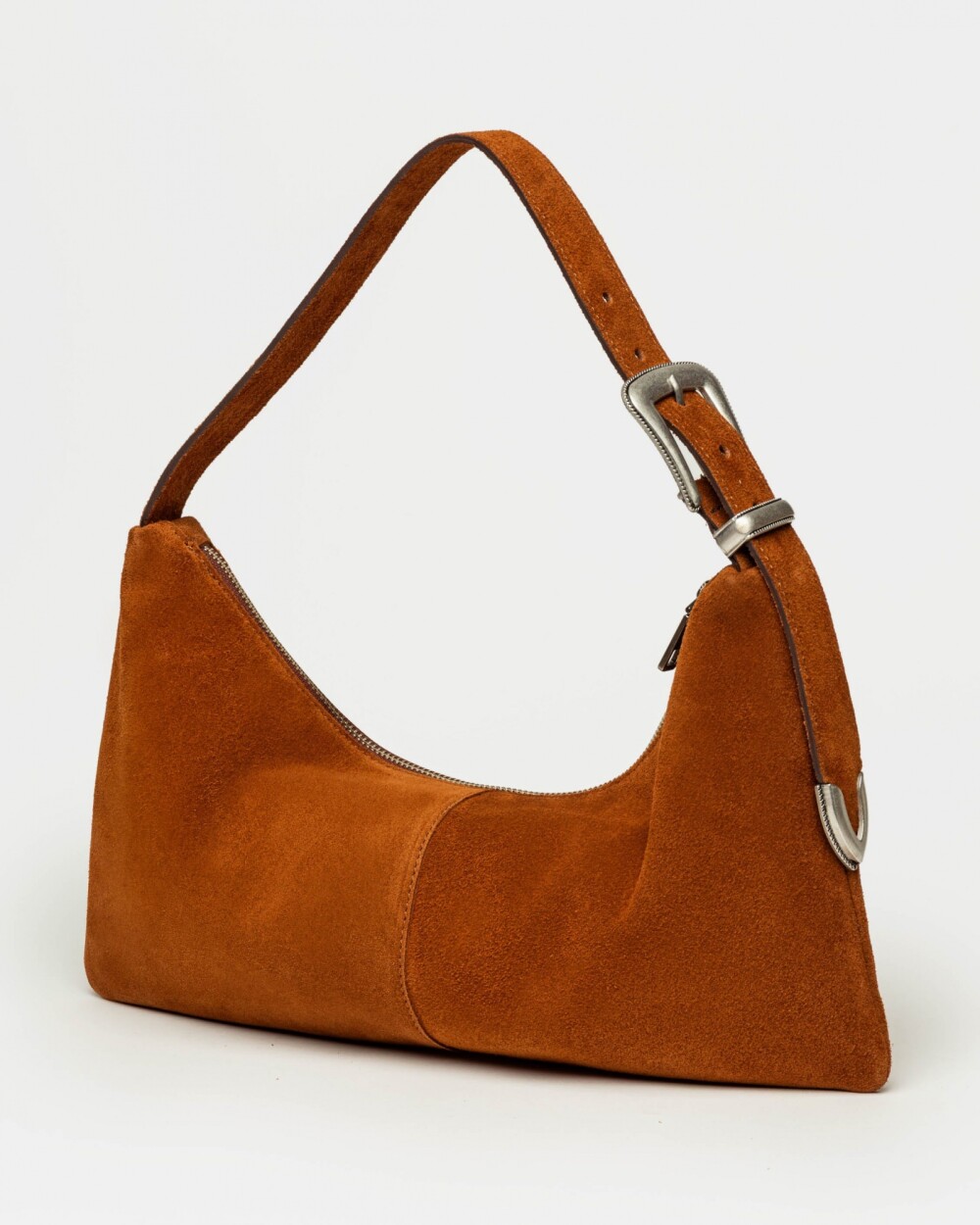 Cartera al hombro Bamboo en cuero gamuza Oxido