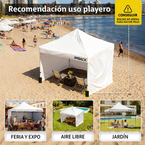 Gazebo Plegable Reforzado 3x3 M Con Paredes Carpa Autoarmable Jardin Playa Patio Toldo Imback Color Blanco Gazebo Plegable Reforzado 3x3 M Con Paredes Carpa Autoarmable Jardin Playa Patio Toldo Imback Color Blanco