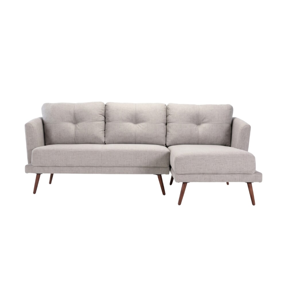 Sofá Con Chaise Triunfo - 3 Cuerpos Beige - Izquierdo