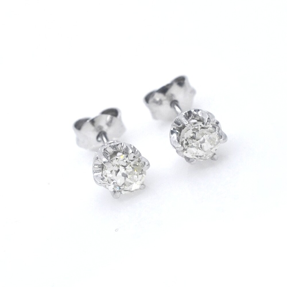 Caravanas oro 18k blanco y brillantes Caravanas oro 18k blanco y brillantes