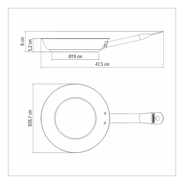 Sartén acero inox. con cerámica 26cm"PROFESSIONAL" TF1783