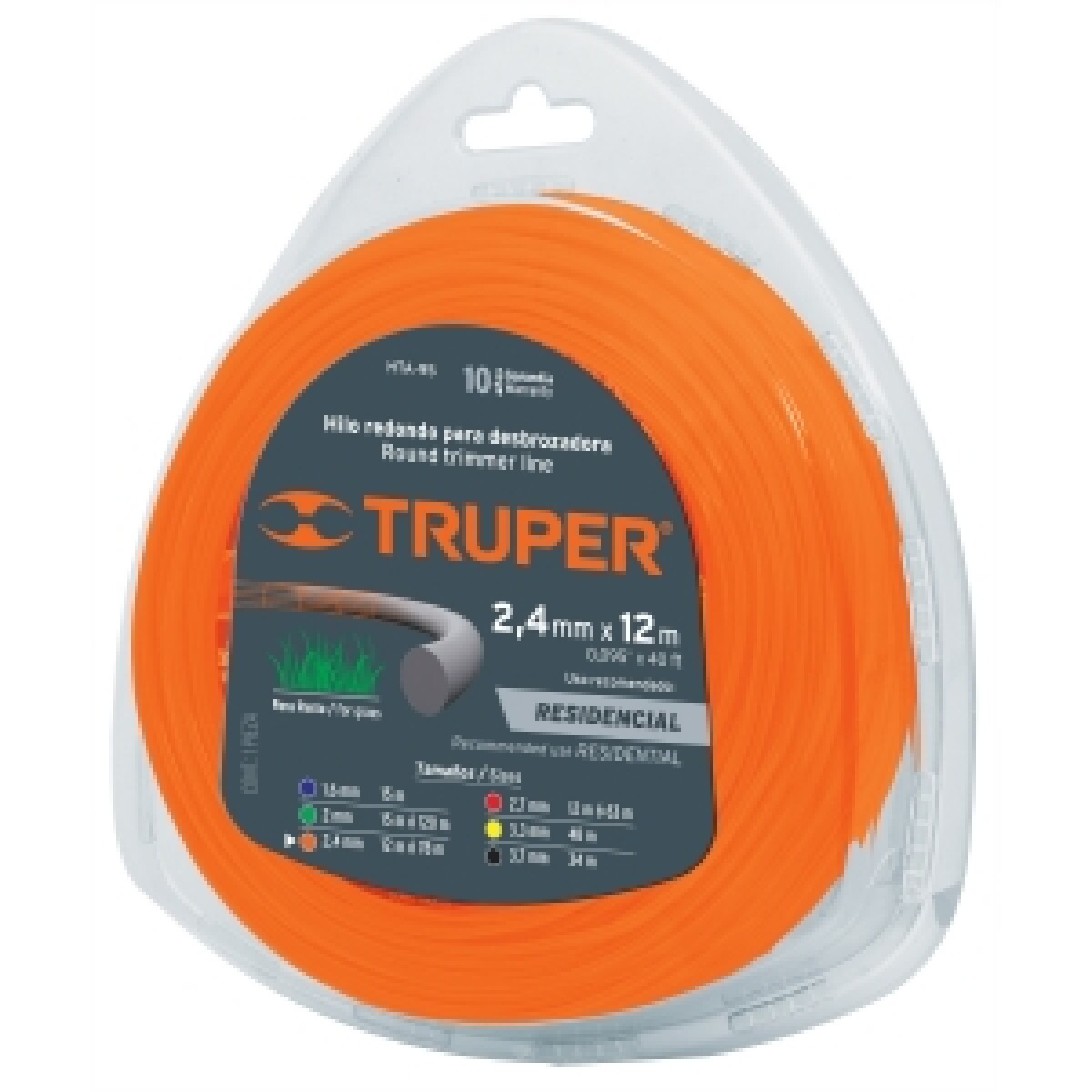 Tanza para Bordeadora Azul 2.4mm 12m Truper 