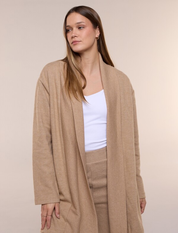 Cardigan Abierto Soft BEIGE OSCURO