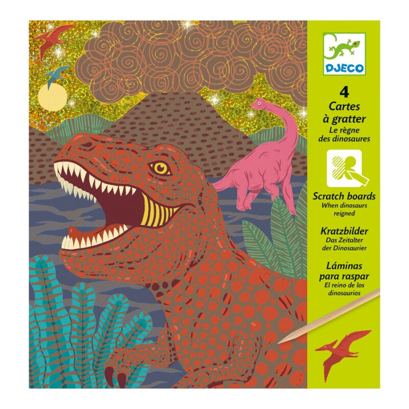 Láminas Para Raspar Dinosaurios Djeco Láminas Para Raspar Dinosaurios Djeco