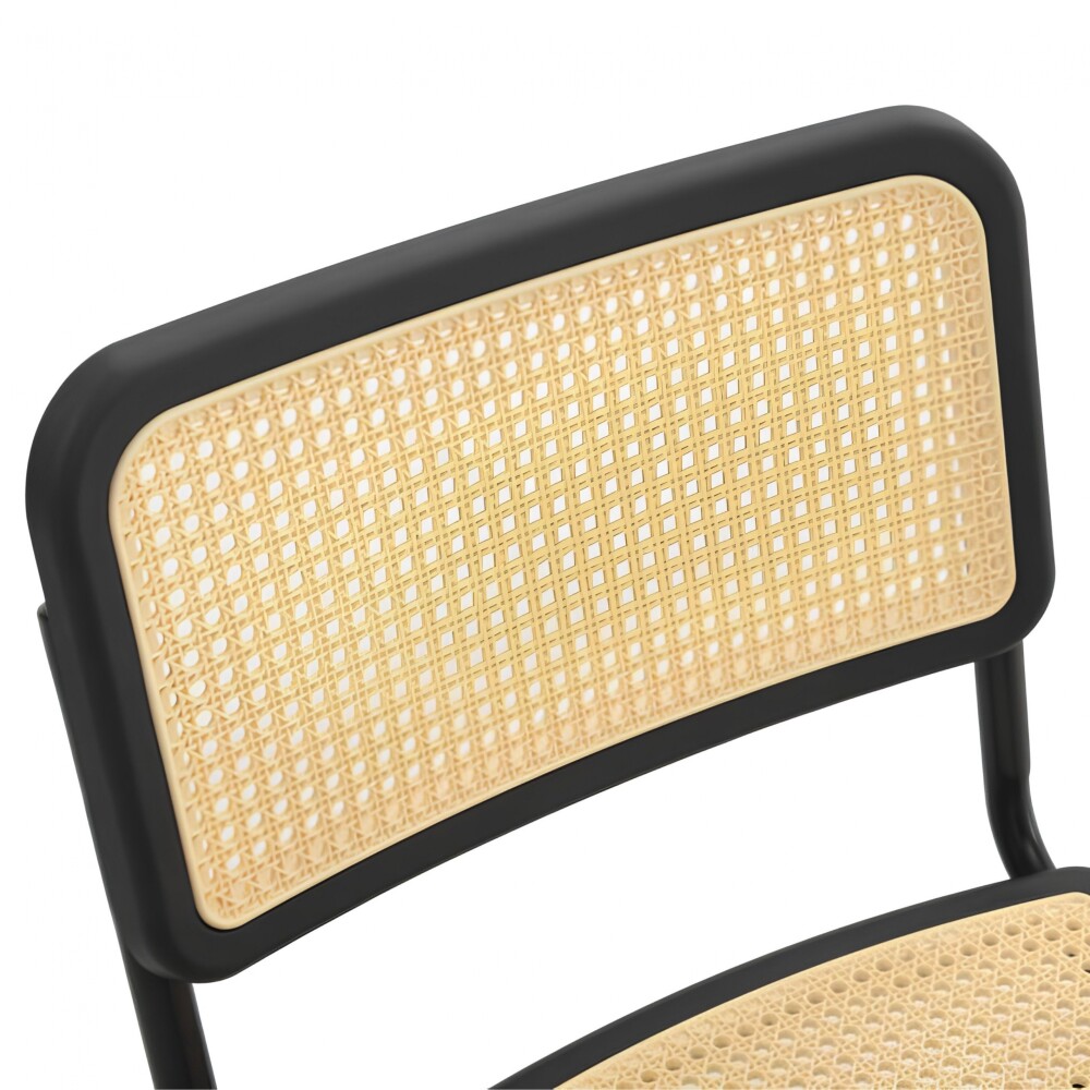 Silla de Escritorio Simil Rattan Negro