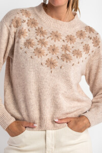 Sweater Flores Rosa