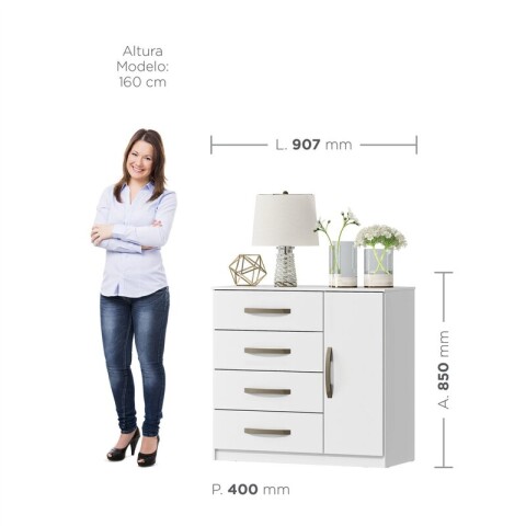 Combo Respaldo, 2 Mesas de Luz y Cómoda - MDP - Blanco Combo Respaldo, 2 Mesas de Luz y Cómoda - MDP - Blanco