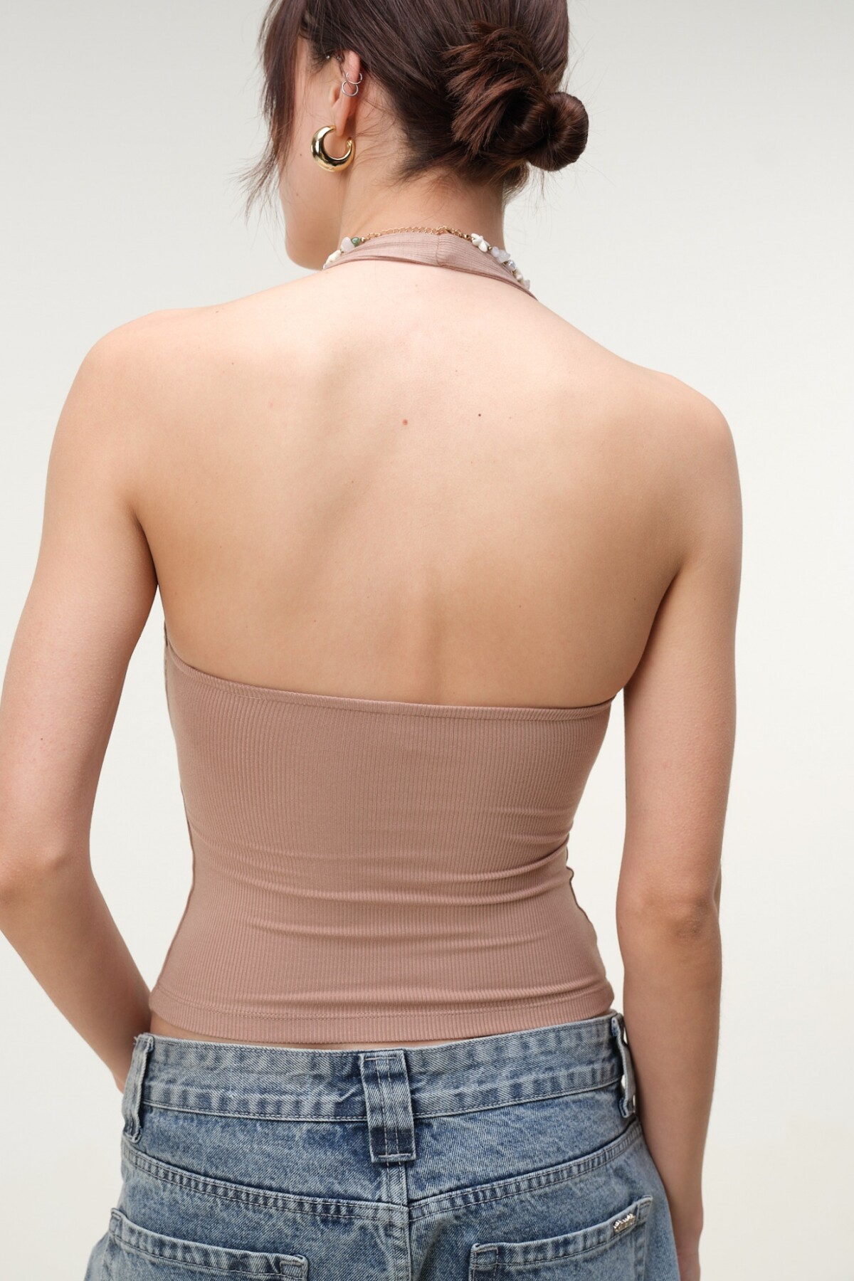 Top Halter Rib Cropped Arena