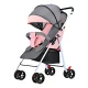 Coche De Paseo Para Bebe 4 Ruedas Chasis Blanco Rosa