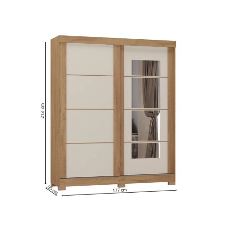 Ropero 2 puertas corredizas con espejo Blanco