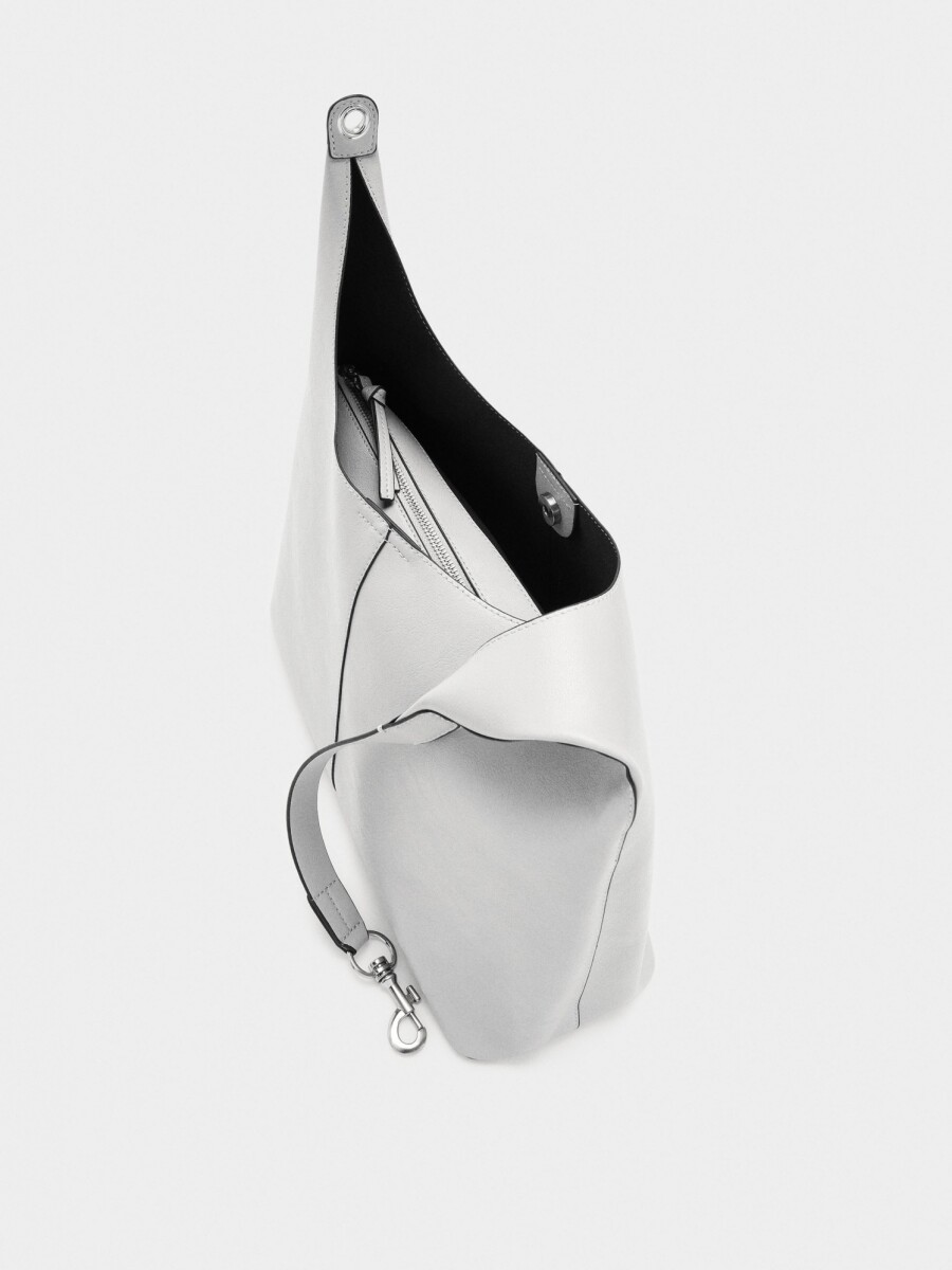 Bolso Liso Estilo Hobo gris