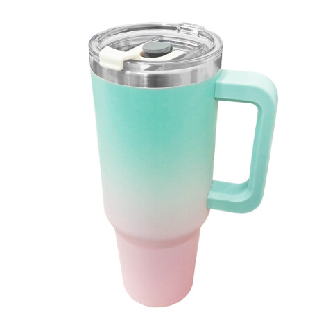 Vaso Térmico Con Sorbito 1.2lts Acero Inoxidable Rosa-Celeste