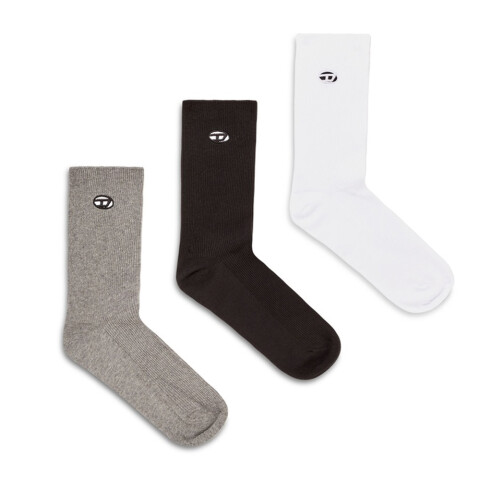 Medias Para Hombre Skm-D-Oval Gris/Blanco