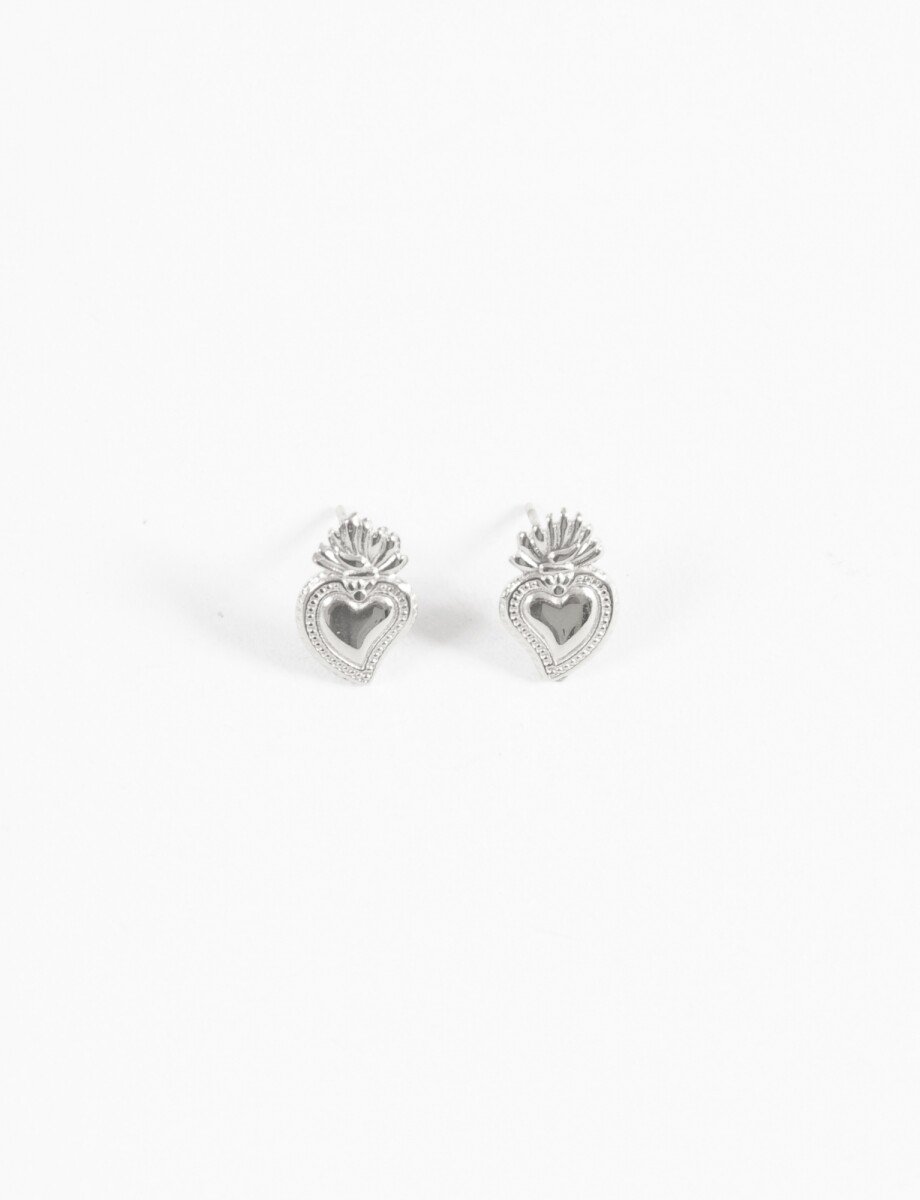 Caravanas pin acero heart - plateado 