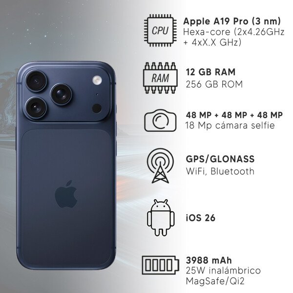 Apple Iphone 17 Pro 12/256gb 5g CEL IPHONE 17 PRO 12/256 AZUL DF