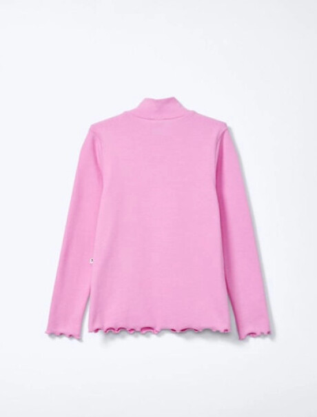POLERA INFANTIL EN TELA ACANALADA ROSADO
