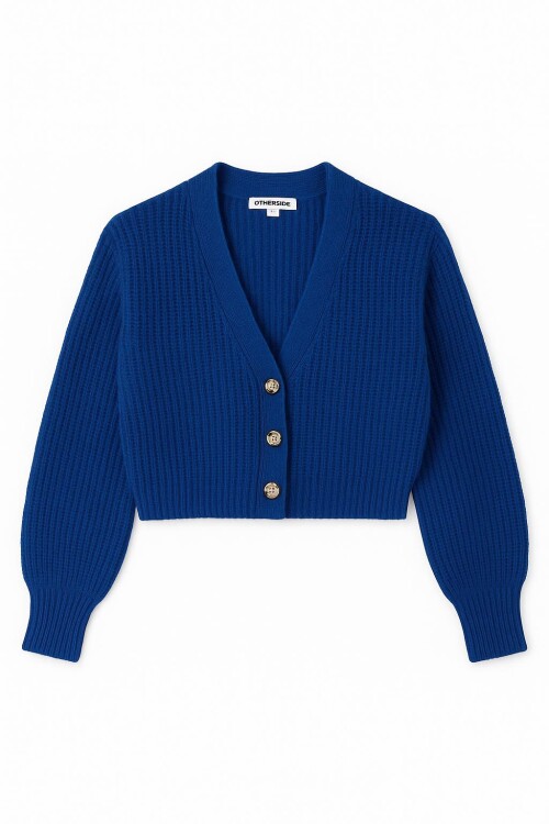 Cardigan con manga balloon AZUL
