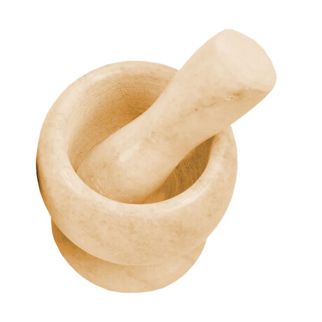 Mortero Machacador Triturador en Mármol p/ Cocina Decoración Beige