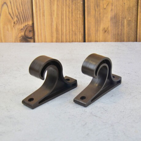 Set x2 soporte de techo simple 28mm x 19mm MARRON OSCURO