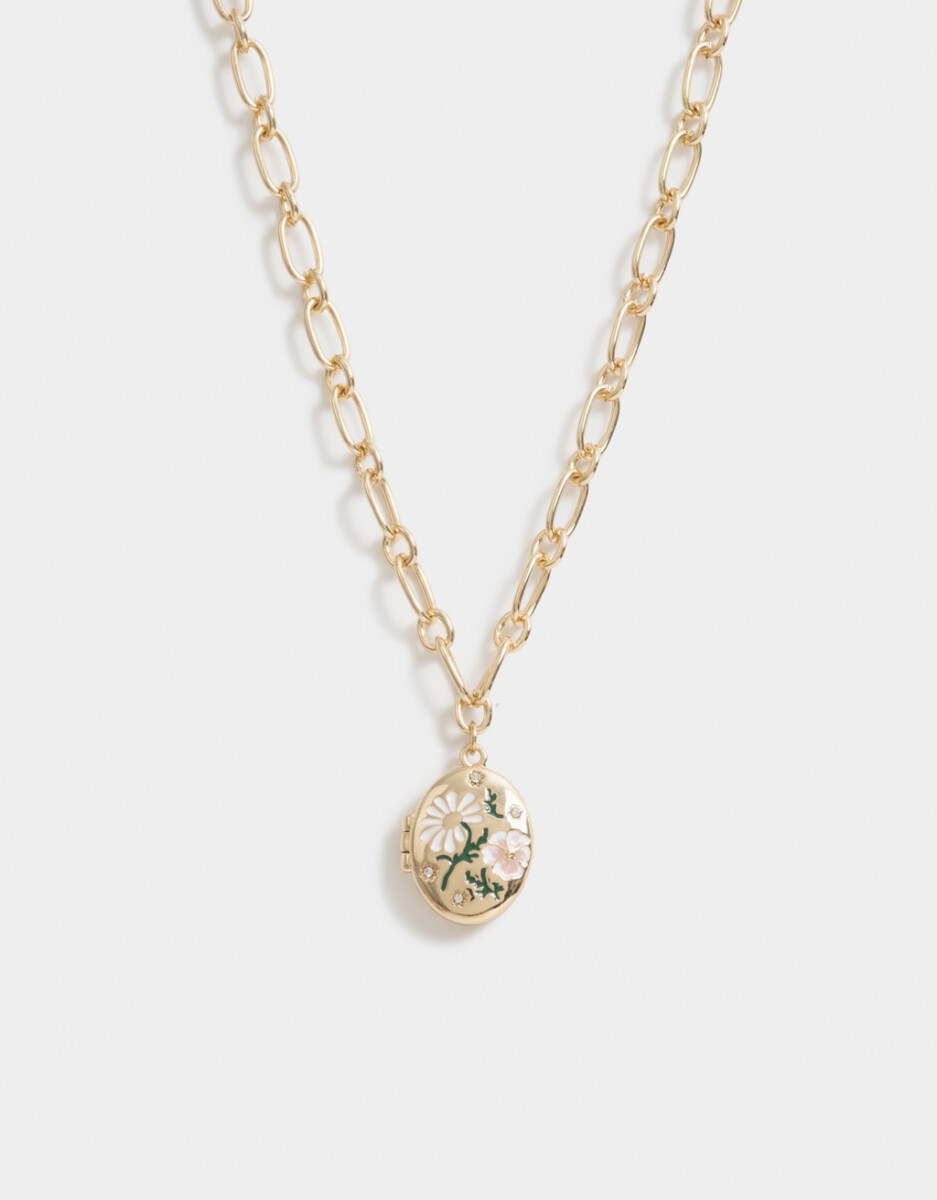 Collar Corto Con Flores 