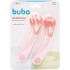 Set x2 cubiertos entrenamiento curvo pastel BUBA rosado