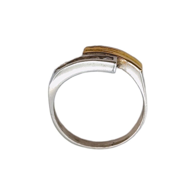 Anillo Doble-Plata y Oro-Piedra Zirconia-AN5019 conpiedra