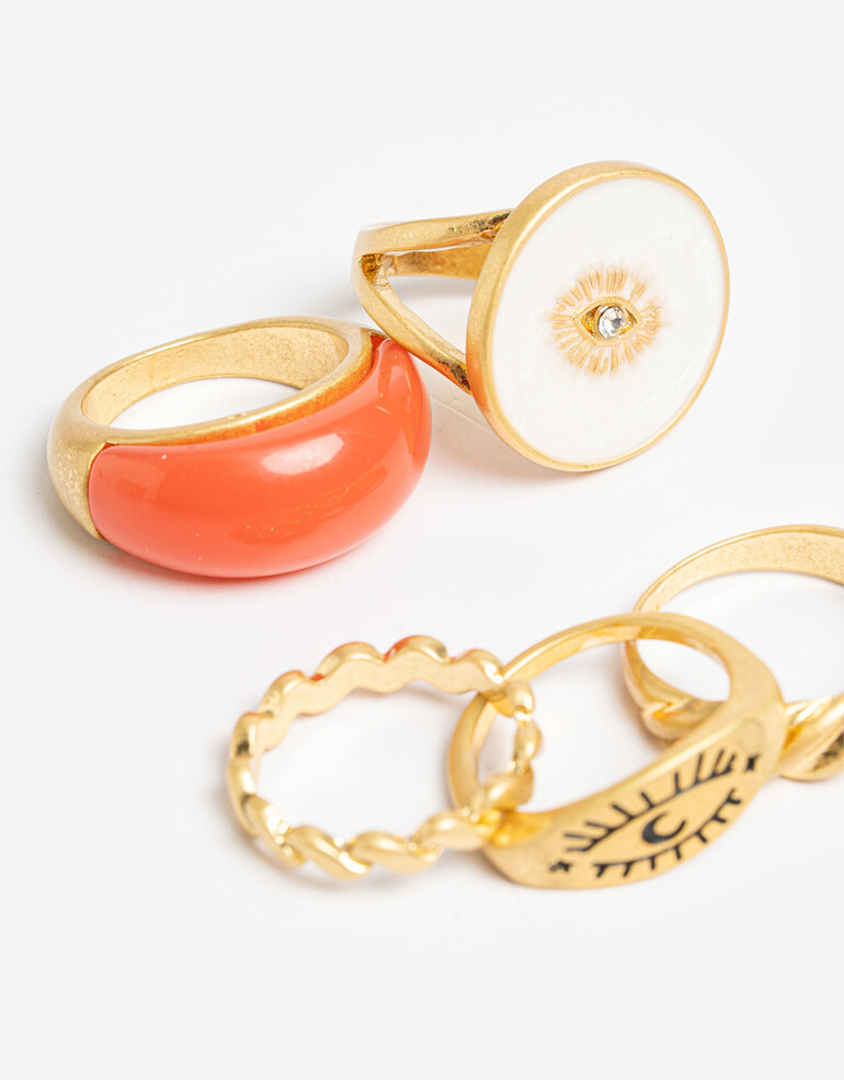 Sets Anillos Color Set De Anillos - Combinacion Multicolor