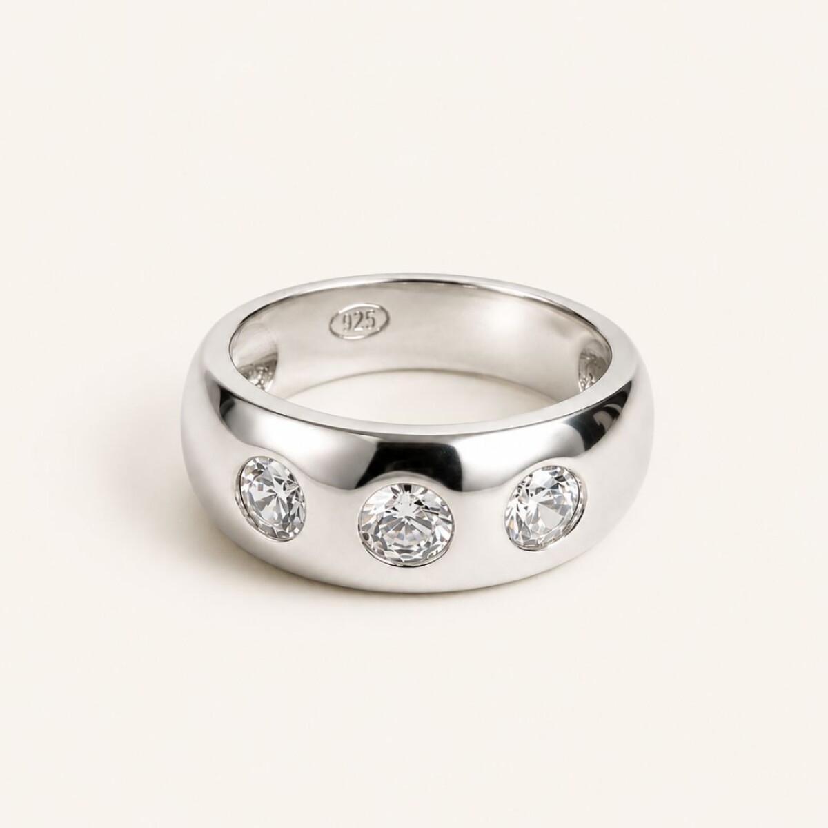 Anillo Tres Circonias - Plata 925 