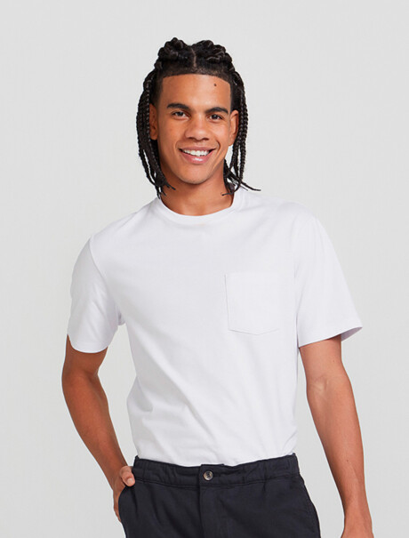 CAMISETA BÁSICA CON BOLSILLO BLANCO
