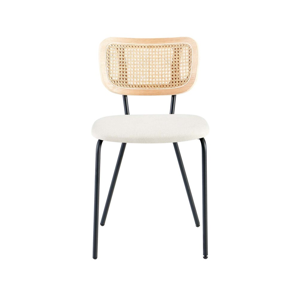 SILLA DE COMEDOR RATTAN-Y-METAL NATURAL-BEIGE BRISA