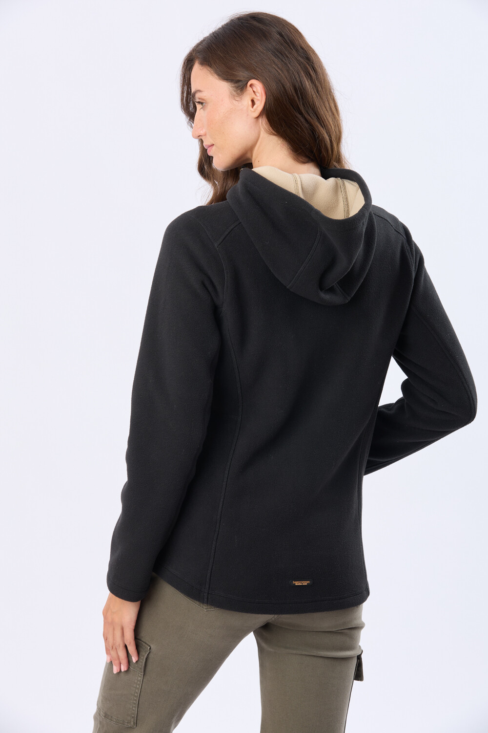 CAMPERA POLAR CON CAPUCHA Negro