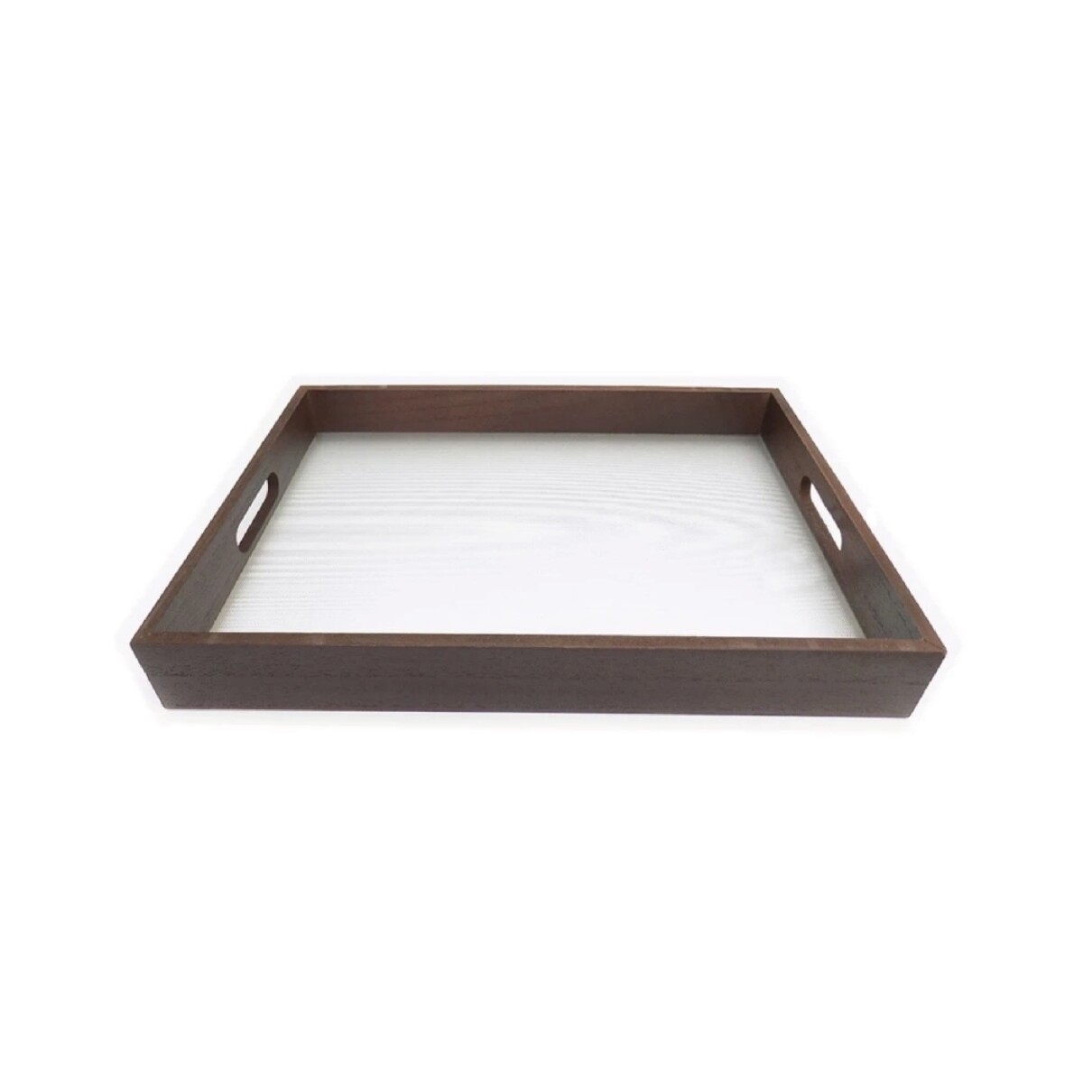 BANDEJA MDF/VIDRIO 34x24x5CM MARRON 